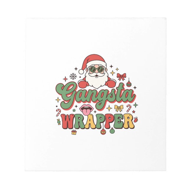 Bloc-note Père Noël Gangsta Wrapper Noël (Devant)