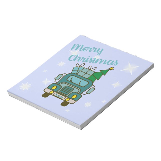 Bloc-note Père Noël vue de devant Joyeux Noël (Tourné)