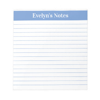 Bloc-note Périwinkle moderne tendance Bleu Script Grande imp