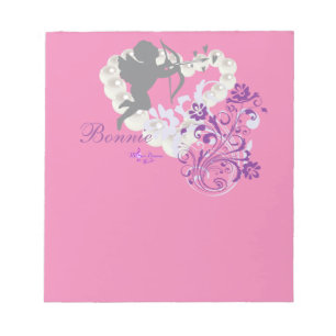 Bloc-note Perles croustillantes Coeur rose rose Petit Note P