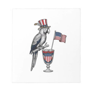 Bloc-note Perroquet patriotique cocktail design vectoriel vi