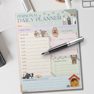 Bloc-note Personal Daily Planner mignon Chien Chien Chien Ch