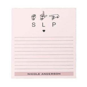Bloc-note Personalisé SLP orthophoniste Langue Pathologiste