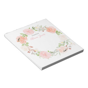 Bloc-note Personalised rougissent bloc - notes floral rose