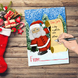 Bloc-note Personalize Blank Christmas Letter for Santa Claus<br><div class="desc">What a fun idea for the young or not so young customers that come visit your local small business during the holiday season. Kids and adults alike can write down their wish list on the scroll of paper Santa Clause is holding. It is a fun, marketing and promotional idea to...</div>