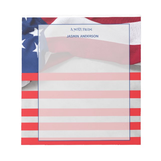 Bloc-note Personalized American Flag Patriotic USA  (Devant)