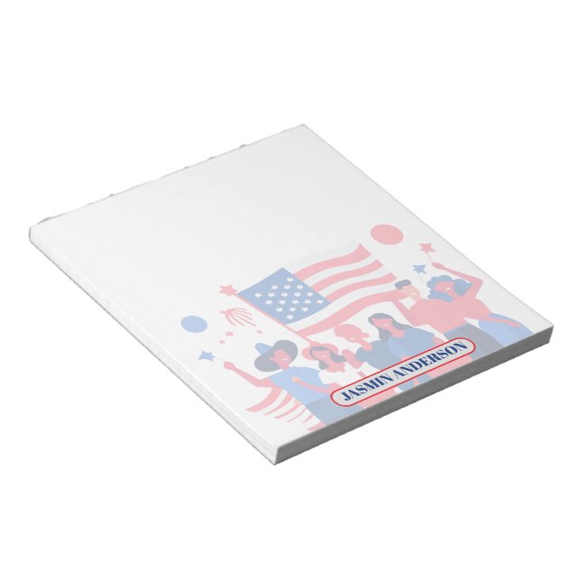 Bloc-note Personalized American Flag Patriotic USA  (Incliné)