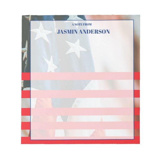 Bloc-note Personalized American Flag Patriotic USA  (Devant)