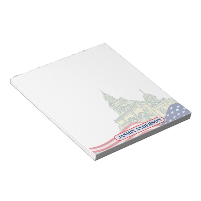 Bloc-note Personalized American Flag Patriotic USA  (Incliné)