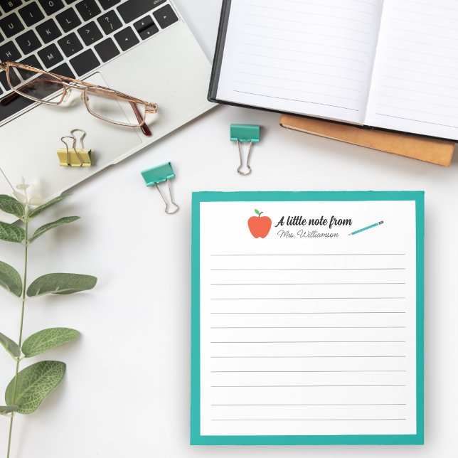 Bloc-note Personalized Apple Pencil Teacher Appreciation (Créateur téléchargé)