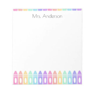 Bloc-note Personalized Crayon Kindergarten Teacher Notepad