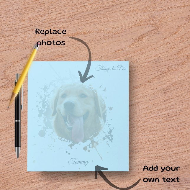 Bloc-note Personalized Custom Photo Pet with Name (Personalized Photo & Name Notepad | Custom Stationery Gift)