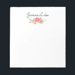 Bloc-note Personalized Floral Notepad<br><div class="desc">My notepads make great for gifts for friends,  family and even yourself. Personalize with a name for a unique gift. This pad features a hand drawn floral design perfect for any occasion.</div>