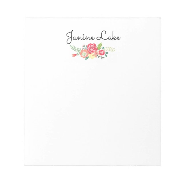 Bloc-note Personalized Floral Notepad (Devant)
