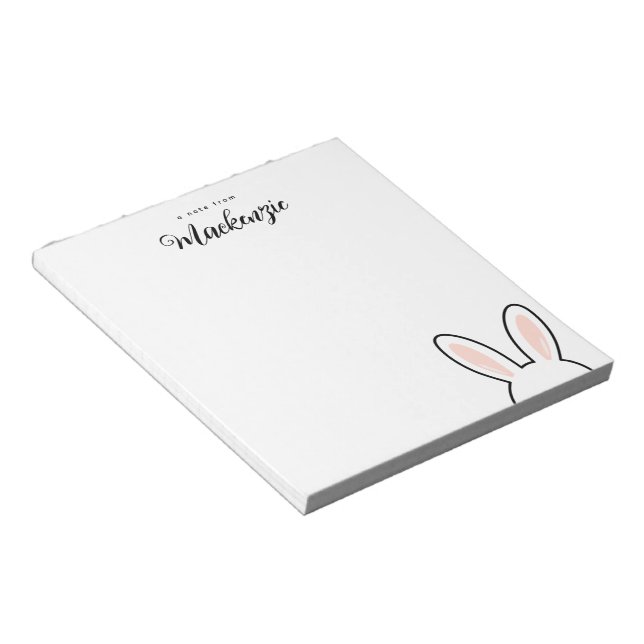 Bloc-note Personalized  Minimalist Cute Bunny Ears Easter (Incliné)