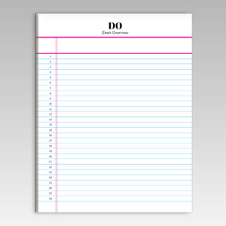Bloc-note Personalized Name Monogram Numbered List Notepad
