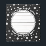 Bloc-note Personalized Photo with Pearls Circle on Black<br><div class="desc">A personalized photo design with Pearls Circle on a black background sprinkled with pearls. Perfect for gifts, accessories, and elegant everyday items.
You must know that you get a photo!</div>