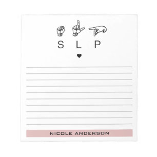 Bloc-note Personalized SLP Speech Language Pathologist ASL
