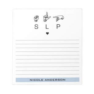 Bloc-note Personalized SLP Speech Language Pathologist ASL
