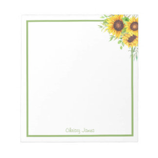 Bloc-note Personalized Sunflower Notepad