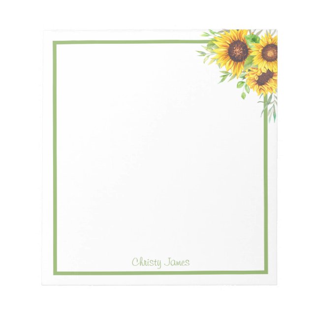 Bloc-note Personalized Sunflower Notepad (Devant)