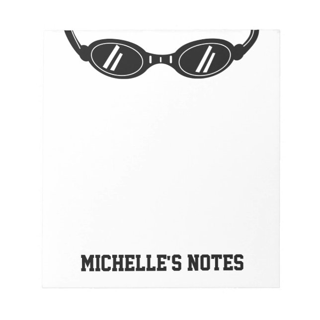 Bloc-note Personalized  swimming goggles writing notepads (Devant)