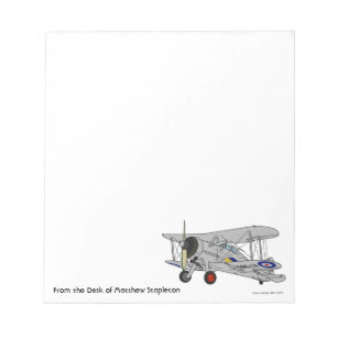 Bloc-note Personalized Vintage Airplane Gloster Gladiator