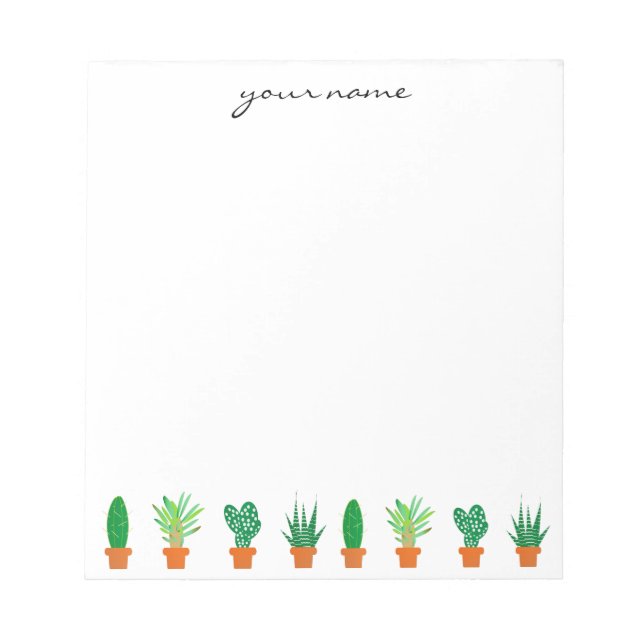 Bloc-note Personalized Watercolor Succulents Boho (Devant)