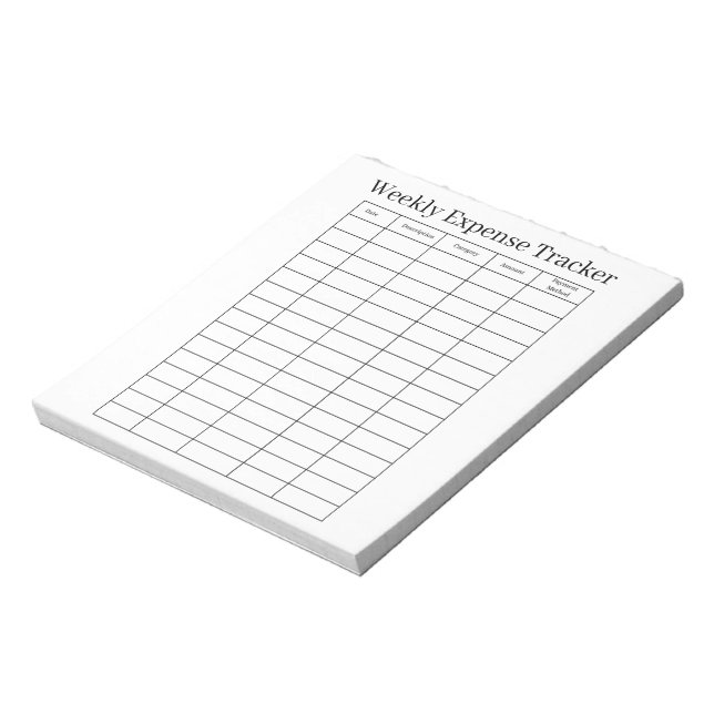 Bloc-note Personalized Weekly Expense Tracker Notepad (Tourné)