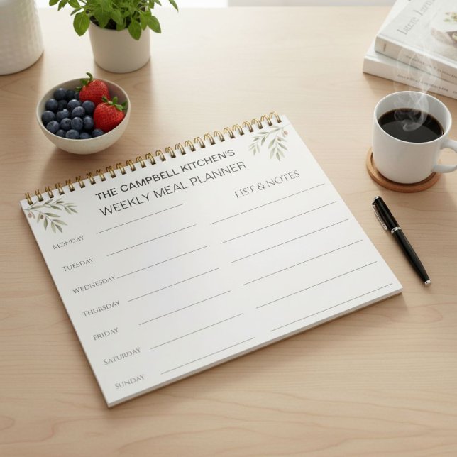 Bloc-note Personalized Weekly Meal Planner & Grocery  (Créateur téléchargé)