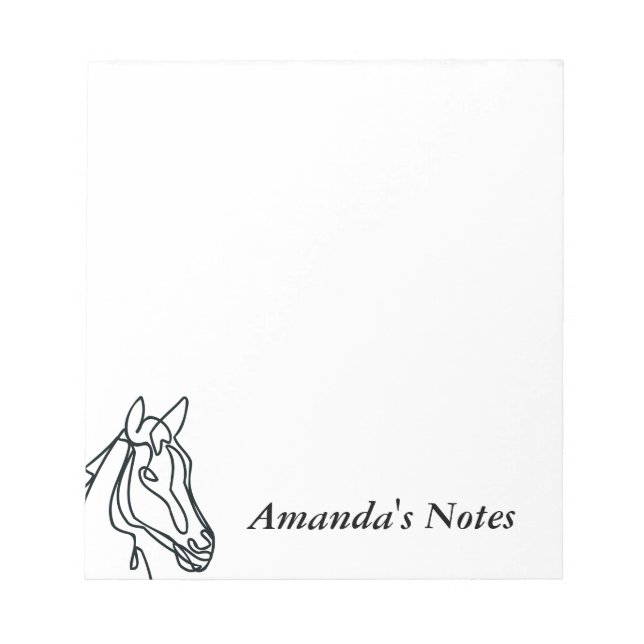 Bloc-note Personalized writing notepads for horse lover (Devant)