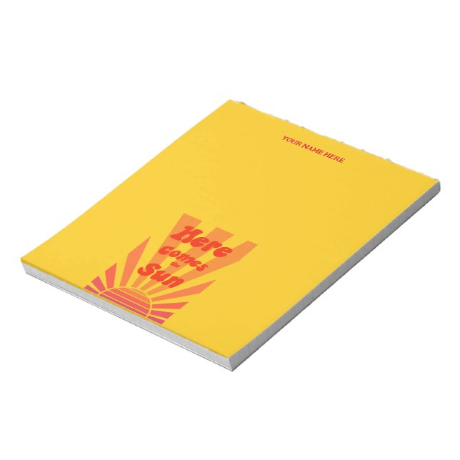 Bloc-note Personalized Yellow Motivational Notepad (Tourné)