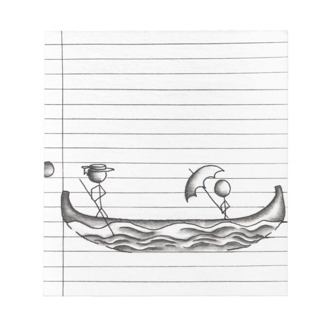 Bloc-note Personnages bâtons sur un bateau gondole (Devant)