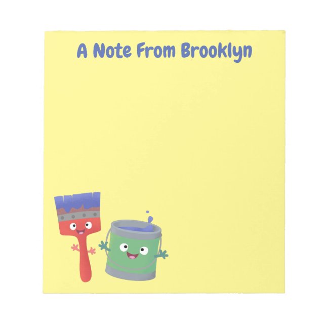 Bloc-note Personnages de peinture et de pinceau mignons (Devant)