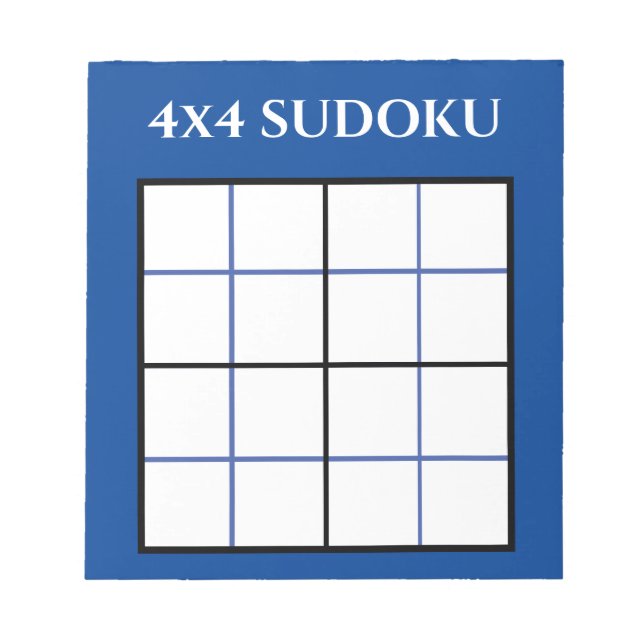 Bloc-note Personnalisable 4 par 4 Modèle Sudoku bleu (Devant)