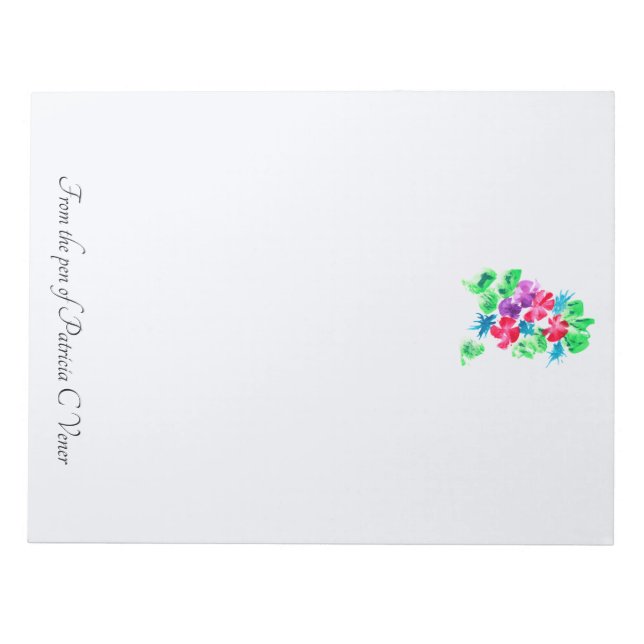 Bloc-note Personnalisable Joli Bouquet Floral Note Pad (Devant)