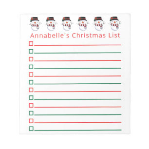 Bloc-note Personnalisation de la liste des magasins de Noël