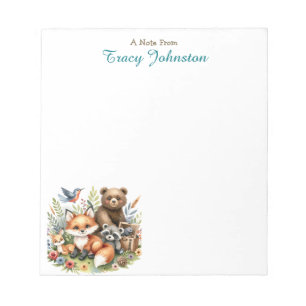 Bloc-note Personnalisé depuis le bureau de   Ours et renard