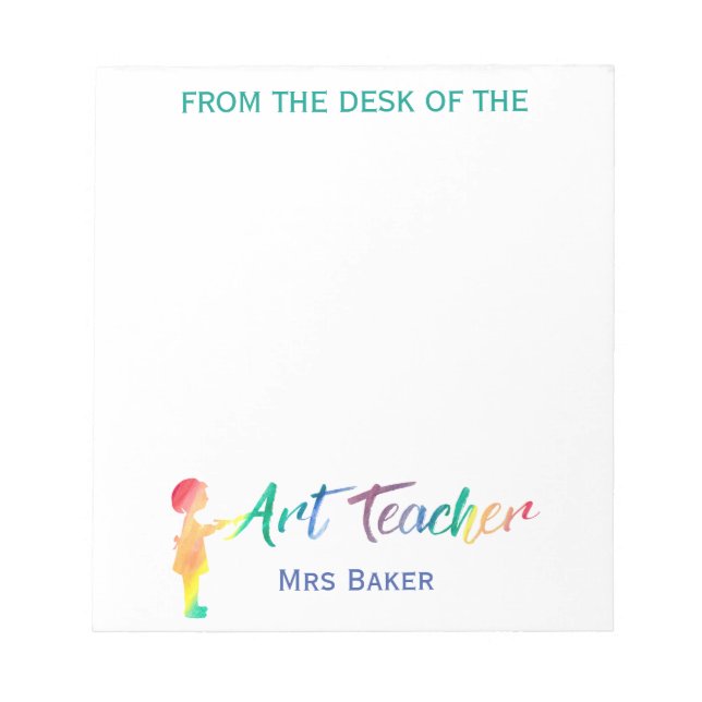 Bloc-note Personnalisé Du Bureau de l'enseignant d'art color (Devant)