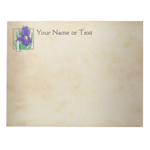 Bloc-note Personnalisé I pour Irises Flower Monogramme