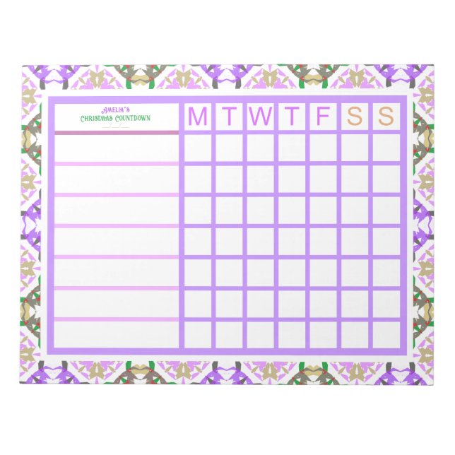 Bloc-note Personnalisé Jolly Noël TDAH Filles Filles Joueur (Devant)