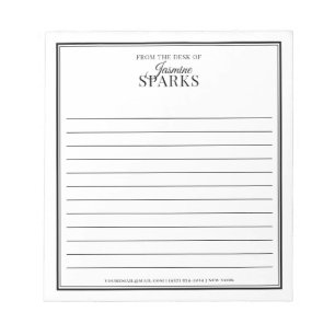 Bloc-note Personnalisé Moderne à partir du bureau du nom Lin