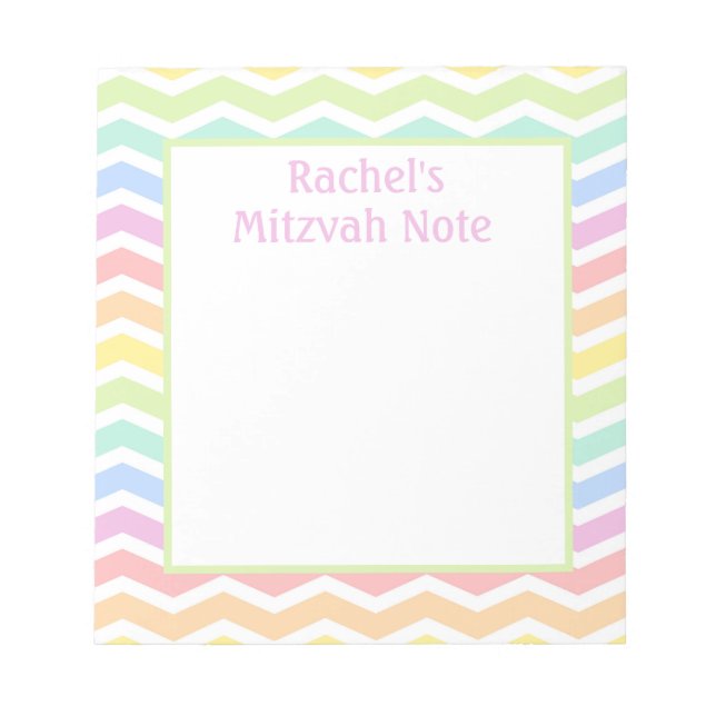Bloc-note Personnalisé Rainbow Girl's Mitzvah Notes Bloc-not (Devant)