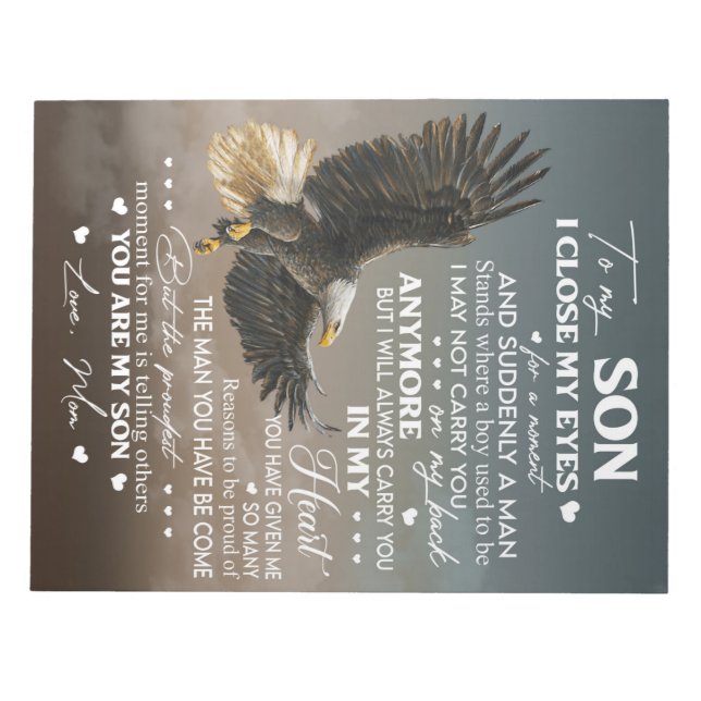 Bloc-note Personnaliser À Mon Fils De Amour Mère Cadeaux (Devant)