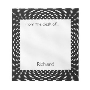 Bloc-note Personnaliser - Chèques noirs et blancs déformés