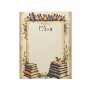 Bloc-note Personnaliser la bordure de livre fantaisiste mign