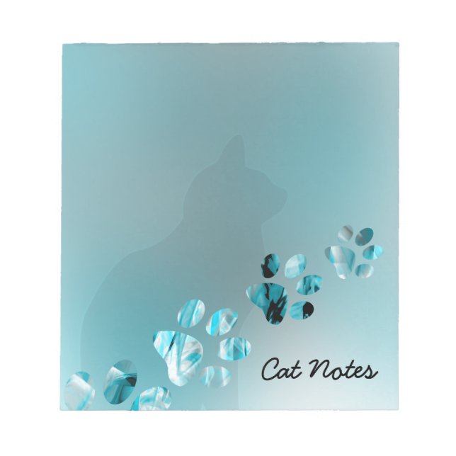 Bloc-note Personnaliser Les Empreintes de pattes De Chat Pou (Devant)