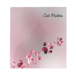 Bloc-note Personnaliser les Empreintes de pattes de chats no