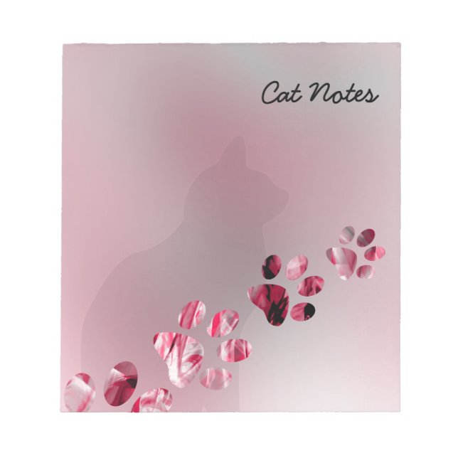 Bloc-note Personnaliser les Empreintes de pattes de chats no (Devant)