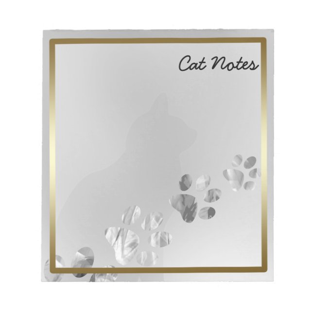 Bloc-note Personnaliser les Empreintes de pattes de chats no (Devant)